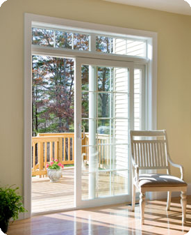 Harvey patio door with transom header